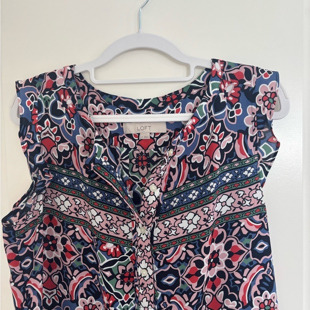 LOFT Multicolor Floral Blouse - Picture 2 of 4
